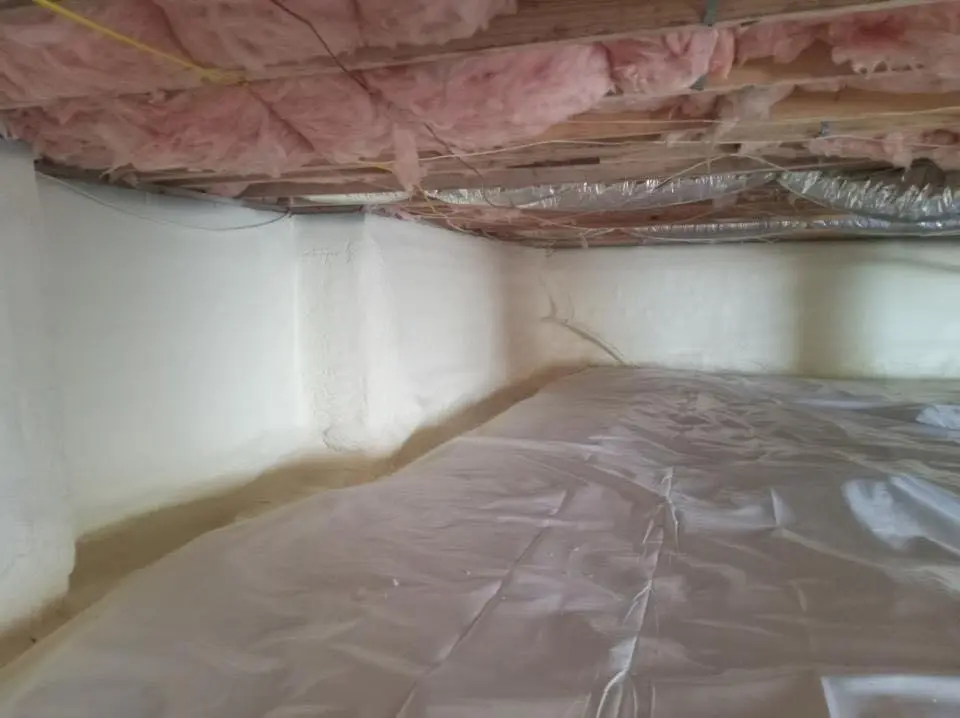 Crawl space encapsulation with closed-cell spray foam for Spray Foam Roofing in Moraine